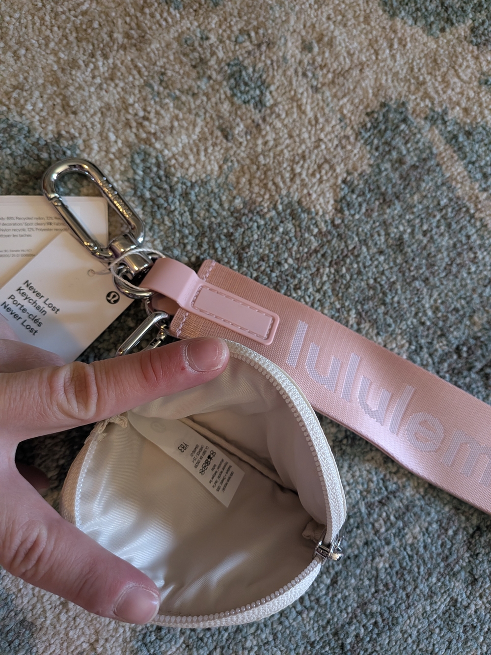 lululemon athletica Pink Strap with Cream Key & Card Holder - Picture 2 of 4